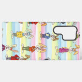  Bunnies in Stripes, by Natasha Us Samsung Galaxy Hoesje (Achterkant horizontaal)