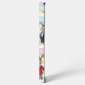  Bunnies in Stripes, by Natasha Us Samsung Galaxy Hoesje (Linkerkant)