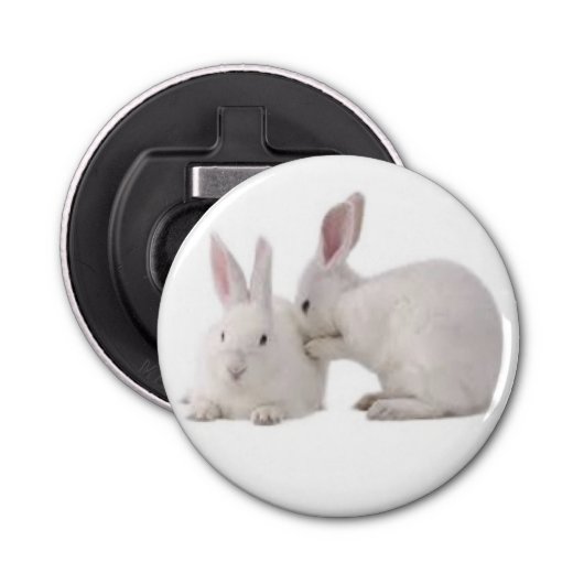 Bunnies Knop Flesopener Button Flesopener (Voorkant)