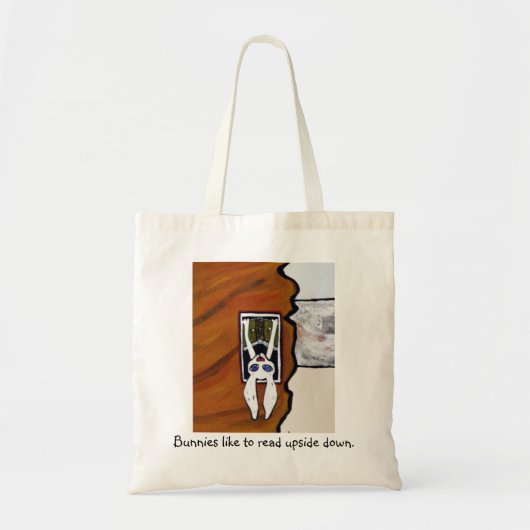 Bunnies lezen graag ondersteboven. tote bag (Voorkant)