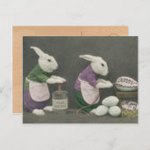 Bunnies maken het Briefkaart van de eieren (Voorkant / Achterkant)