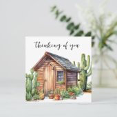 Bunnies met Saguaro Cactus Cottage Kaart (Staand voorkant)