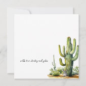 Bunnies met Saguaro Cactus Cottage Kaart (Achterkant)