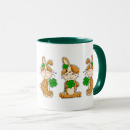Bunnies met Shamrocks St. Patrick's Day Custom Mok