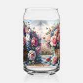 Bunnies Nestled Among Cottage Roses Blikvorm Glas (Rechts)