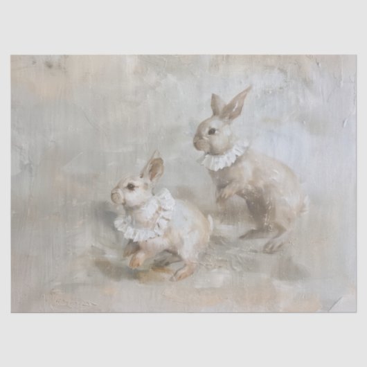 Bunnies - olieverfstijl weefselpapier tissuepapier (Voorkant)