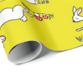 Bunnies on a Yellow Background Cadeaupapier (Rol Hoek)