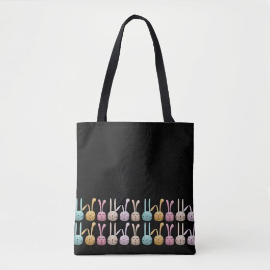 Bunnies op een rij canvas tas (Voorkant)