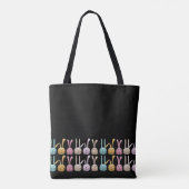 Bunnies op een rij canvas tas (Achterkant)