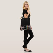 Bunnies op een rij canvas tas (Op model)