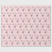 Bunnies op roze cadeaupapier (Vlak)