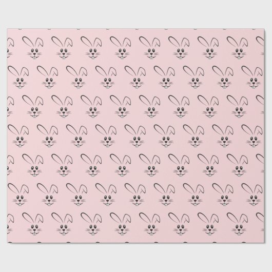 Bunnies op roze cadeaupapier (Vlak)