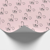 Bunnies op roze cadeaupapier (Hoek)