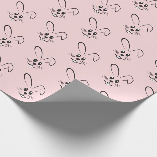 Bunnies op roze cadeaupapier (Hoek)