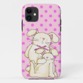 Bunnies op roze Case-Mate iPhone case (Achterkant)