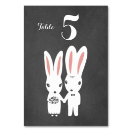 Bunnies Paar Krijtbord Stijl Trouwreceptie Kaart