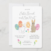 Bunnies Paasbrunch en eierjacht Kaart (Voorkant)