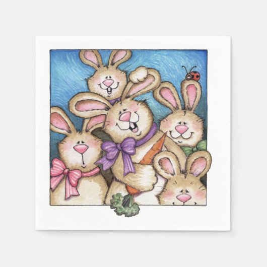 Bunnies - Papier Napkins Servet (Voorkant)