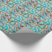 BUNNIES ~ Patroon BLAUW en ZILVER tinten ~ Cadeaupapier (Hoek)