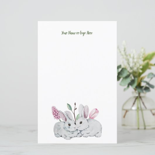 Bunnies Personalized Stationery (Staand voorkant)