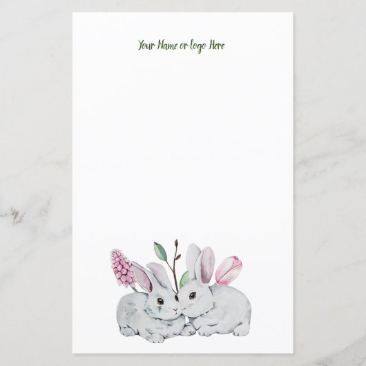 Bunnies Personalized Stationery (Voorkant)