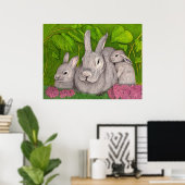 Bunnies Poster (Thuiskantoor)