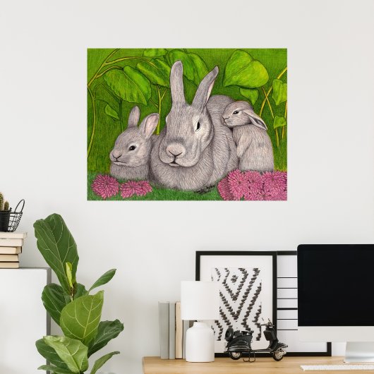 Bunnies Poster (Thuiskantoor)