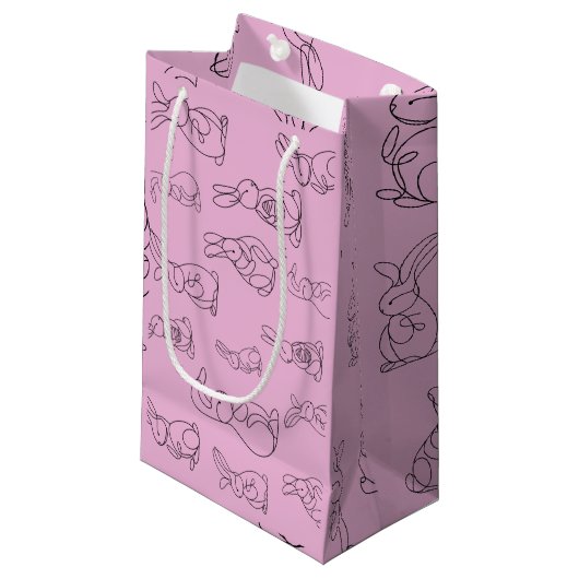 Bunnies print klein cadeauzakje (Voorkant Gekanteld)