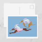 Bunnies riding Greyhounds Briefkaart (Voorkant / Achterkant)