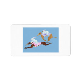 Bunnies riding Greyhounds Etiket