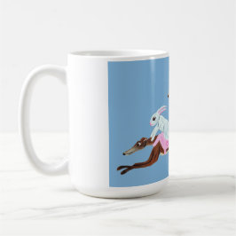 Bunnies riding Greyhounds Mug Koffiemok