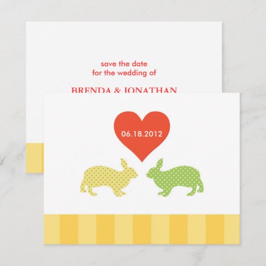 Bunnies sparen de Aankondiging van de Datum (Voorkant / Achterkant)