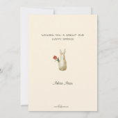 Bunnies spelen op zussen met paasgeem Feestdagenkaart (Achterkant)