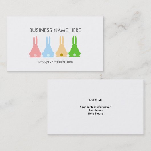 Bunnies Visitekaartje (Voorkant / Achterkant)