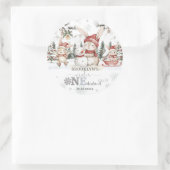 Bunnies Winter ONEderland Kerstmis 1e verjaardag Ronde Sticker (Tas)