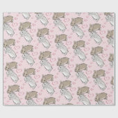 Bunnies with hearts  cadeaupapier (Vlak)