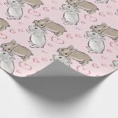 Bunnies with hearts  cadeaupapier (Hoek)