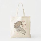 Bunnies with hearts  tote bag (Voorkant)