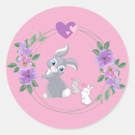 Bunnies with their Mama Ronde Sticker