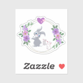 Bunnies with their Mama Sticker