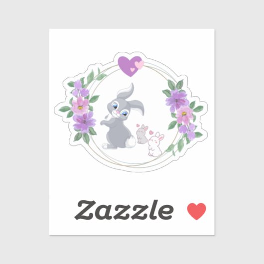 Bunnies with their Mama Sticker (Vel)