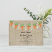 Bunnies & Wortelen Pasen Bruids Koppels Douche Kaart (Staand voorkant)