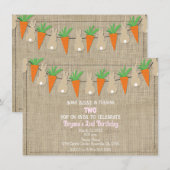 Bunnies & Wortelen Pasen Garland Verjaardagsfeest Kaart (Voorkant / Achterkant)