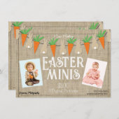 Bunnies & Wortelen Pasen Minis Fotografie Flyer Kaart (Voorkant / Achterkant)