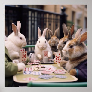 Bunnies, ze bluffen, wedden en stuiteren om te win poster