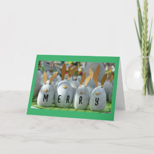 BUNNIES ZIJN HIER OM MERRY CHRISTMAS TE ZEGGEN FEESTDAGEN KAART