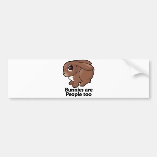 Bunnies zijn ook mensen bumpersticker (Voorkant)