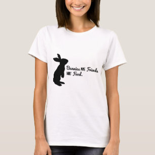 Bunnies zijn vrienden, geen eten. t-shirt