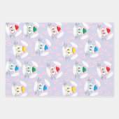 Bunnige gezichten en poetsafdrukken van papierblad inpakpapier vel (Voorkant)