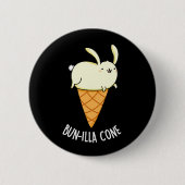 Bunnilla Cone Funny Bunny Vanilla Dark BG Ronde Button 5,7 Cm (Voorkant)